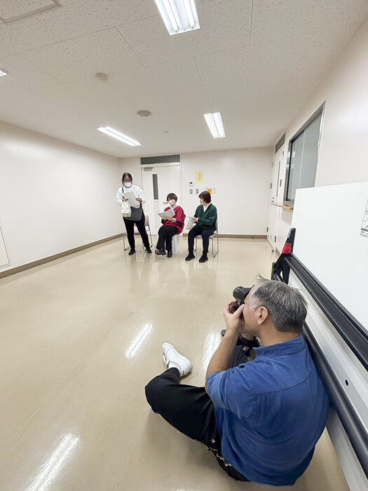 ケーキを海底のポストへ投函 週末公演 やわら 稽古風景